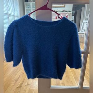 Cute blue sweater!